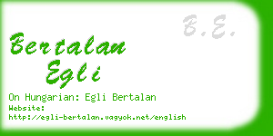 bertalan egli business card